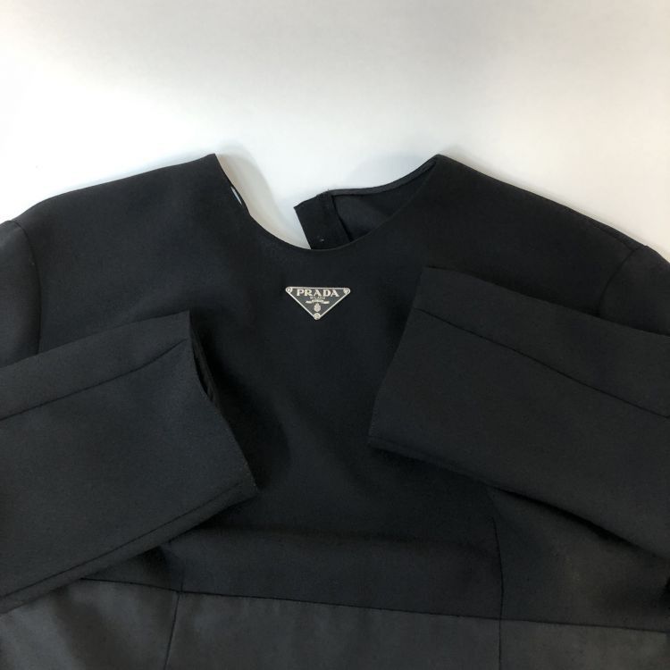 Prada Prada Black Logo Plate Buckle Belt Dress Size 38 Size XS / US 0-2 / IT 36-38 - 11 Thumbnail