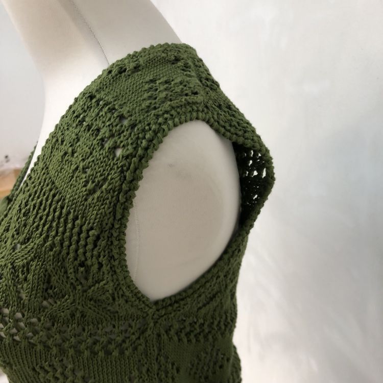 Prada Prada Green Knit Lace-Up Midi Dress Size 40 Size S / US 4 / IT 40 - 8 Thumbnail