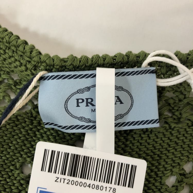 Prada Prada Green Knit Lace-Up Midi Dress Size 40 Size S / US 4 / IT 40 - 3 Thumbnail