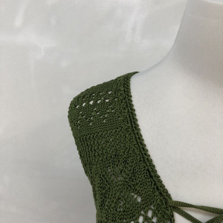 Prada Prada Green Knit Lace-Up Midi Dress Size 40 Size S / US 4 / IT 40 - 7 Thumbnail