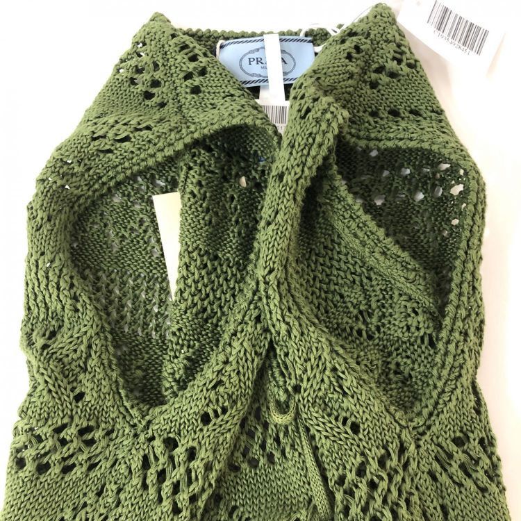 Prada Prada Green Knit Lace-Up Midi Dress Size 40 Size S / US 4 / IT 40 - 11 Thumbnail