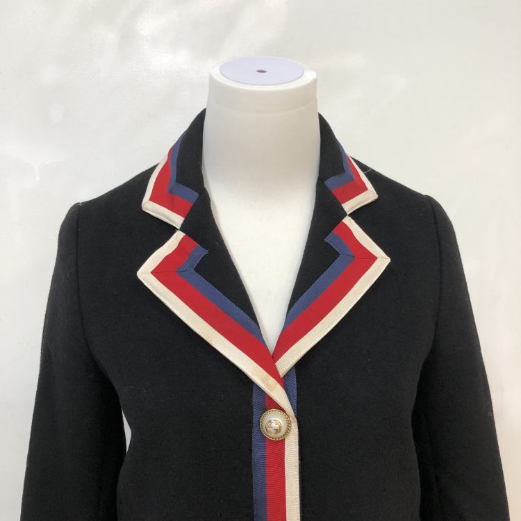 Gucci Gucci Web Trim Wool Coat Size 38 Size XS / US 0-2 / IT 36-38 - 6 Thumbnail