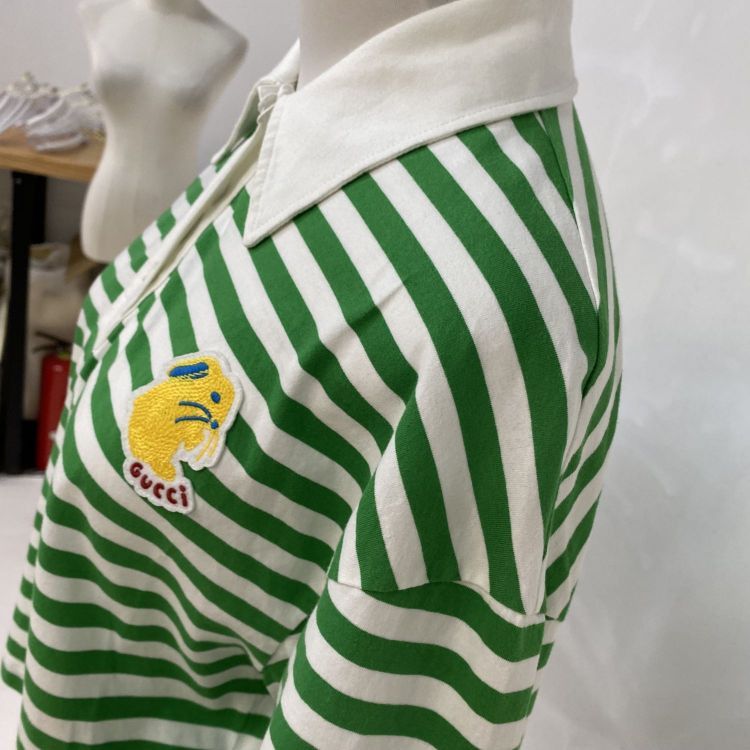 Gucci Gucci Green Striped Logo Polo Shirt Size XXS Size XXS / US 00 / IT 34 - 8 Thumbnail