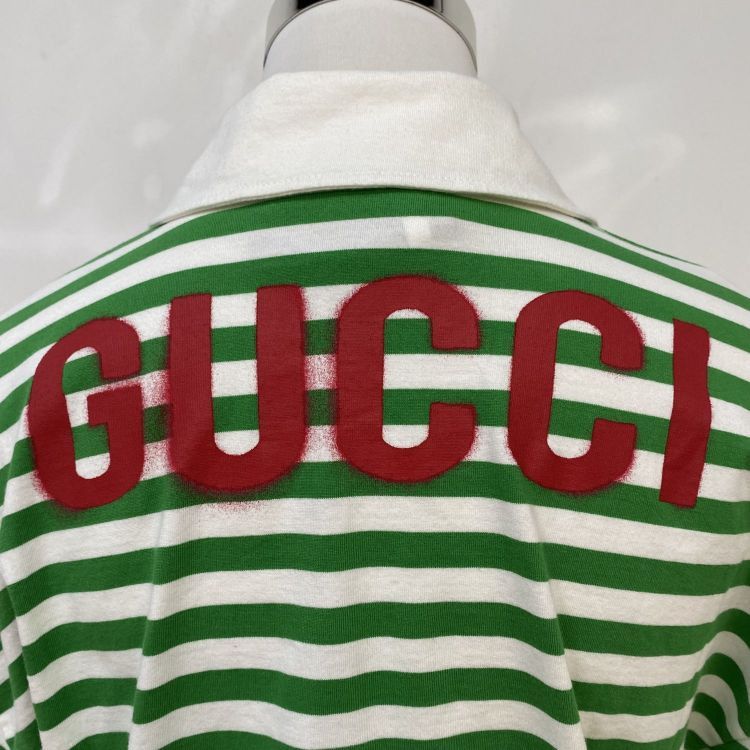 Gucci Gucci Green Striped Logo Polo Shirt Size XXS Size XXS / US 00 / IT 34 - 6 Thumbnail