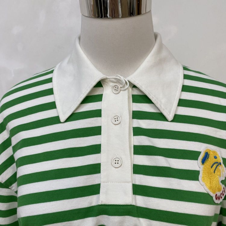 Gucci Gucci Green Striped Logo Polo Shirt Size XXS Size XXS / US 00 / IT 34 - 7 Thumbnail