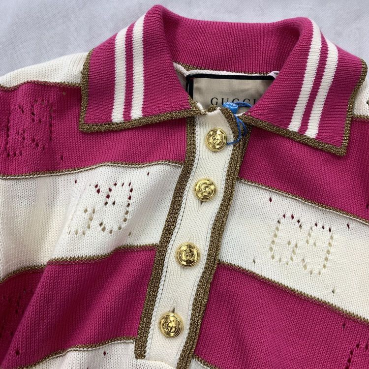 Gucci Gucci GG Logo Knit Polo Shirt Size XS Size XS / US 0-2 / IT 36-38 - 8 Thumbnail