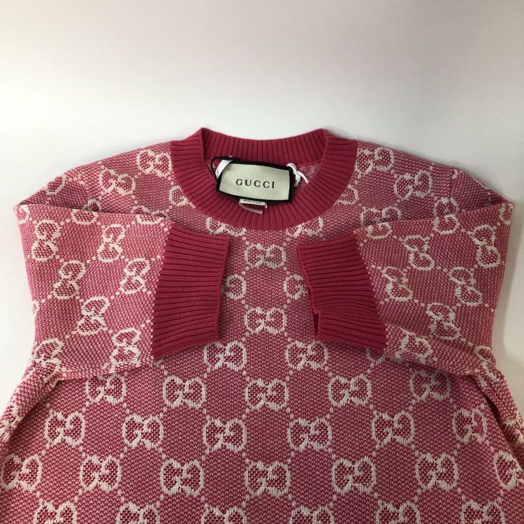 Gucci Gucci Pink GG Monogram Knit Dress Size S Size S / US 4 / IT 40 - 8 Thumbnail