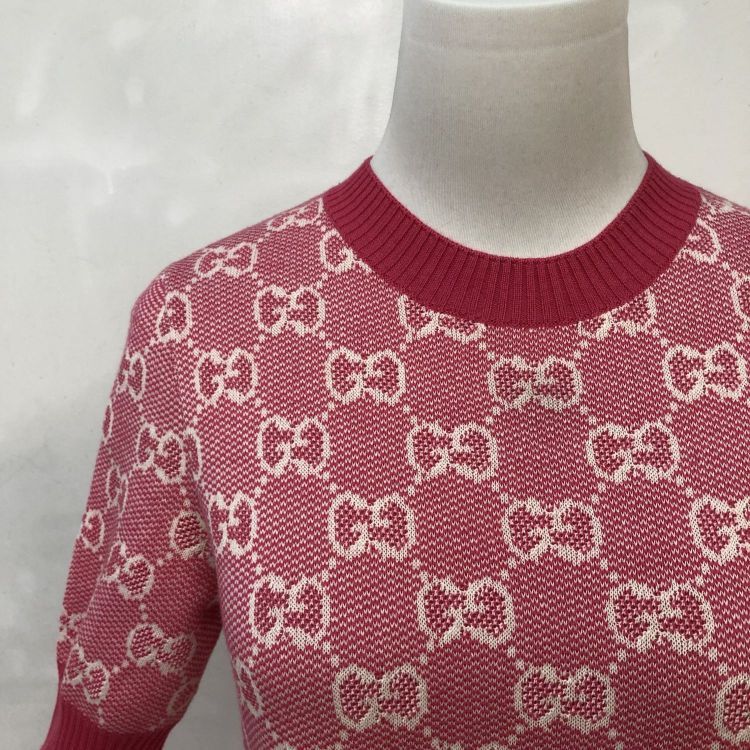 Gucci Gucci Pink GG Monogram Knit Dress Size S Size S / US 4 / IT 40 - 5 Thumbnail
