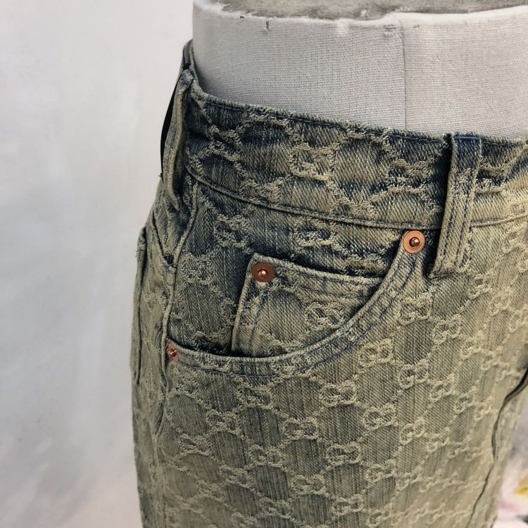 Gucci Gucci GG Denim Mini Skirt Size 38 Size 26" / US 2 / IT 38 - 7 Thumbnail