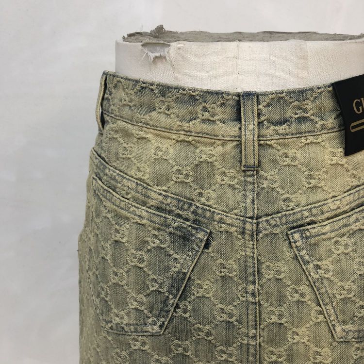 Gucci Gucci GG Denim Mini Skirt Size 38 Size 26" / US 2 / IT 38 - 8 Thumbnail