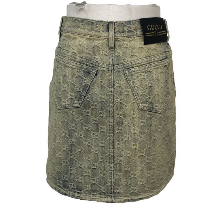 Gucci Gucci GG Denim Mini Skirt Size 38 Size 26" / US 2 / IT 38 - 2 Thumbnail