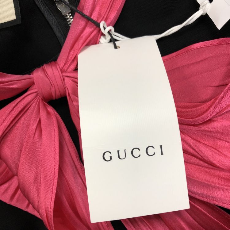 Gucci Gucci Black Silk Bow Midi Dress S Size S / US 4 / IT 40 - 7 Thumbnail