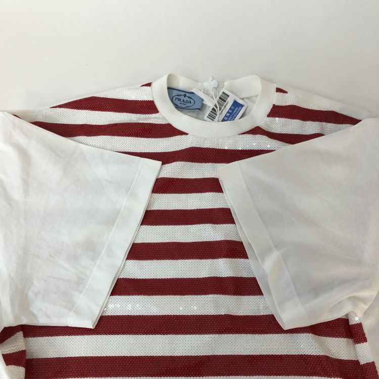 Prada Prada Sequin Striped Crop Top Size S Size S / US 4 / IT 40 - 10 Thumbnail