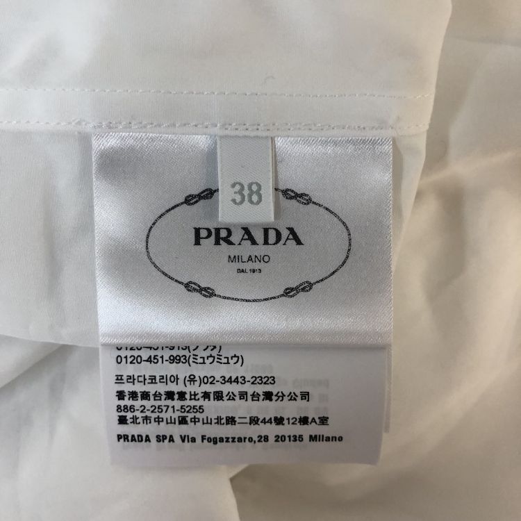 Prada Prada White Tie Detail Button Up Shirt Size 38 Size XS / US 0-2 / IT 36-38 - 4 Thumbnail