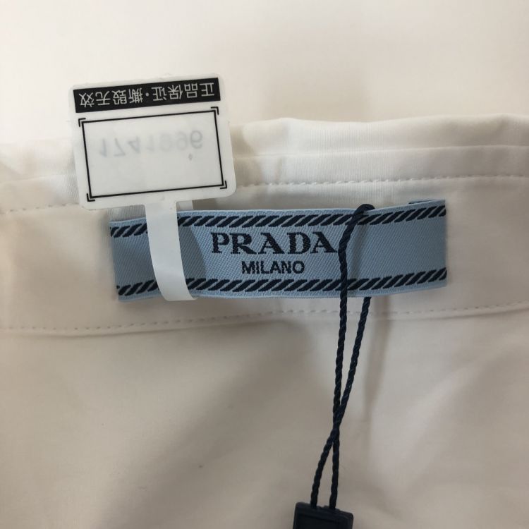 Prada Prada White Tie Detail Button Up Shirt Size 38 Size XS / US 0-2 / IT 36-38 - 3 Thumbnail
