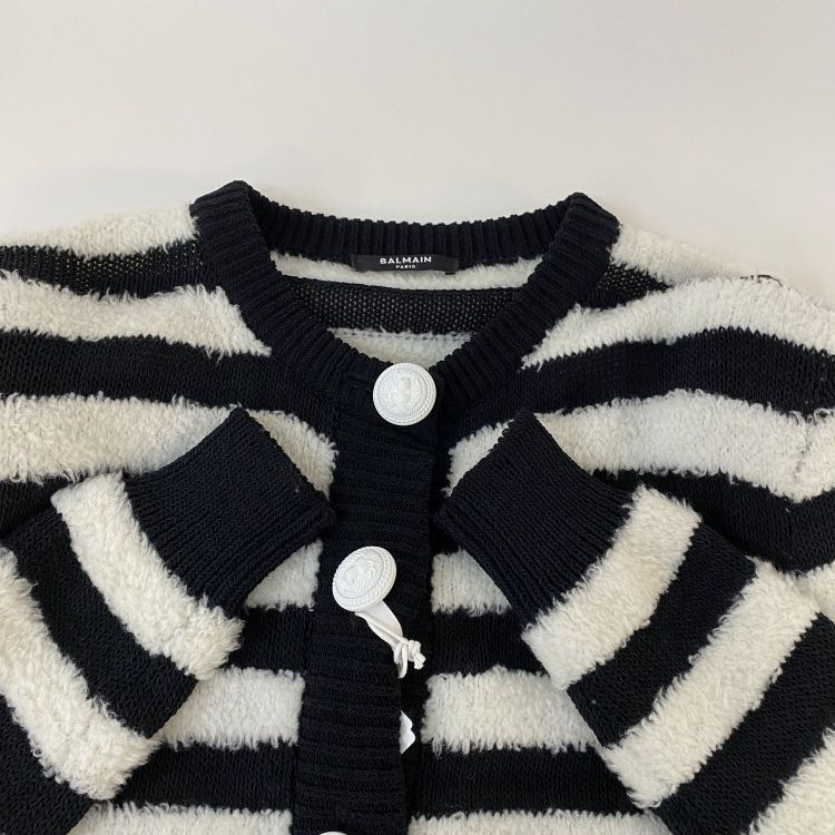 Balmain Balmain Striped Fuzzy Cardigan Size 34 Size XXS / US 00 / IT 34 - 9 Thumbnail