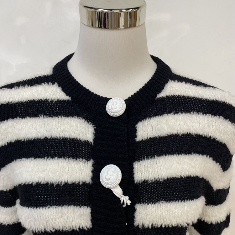 Balmain Balmain Striped Fuzzy Cardigan Size 34 Size XXS / US 00 / IT 34 - 6 Thumbnail