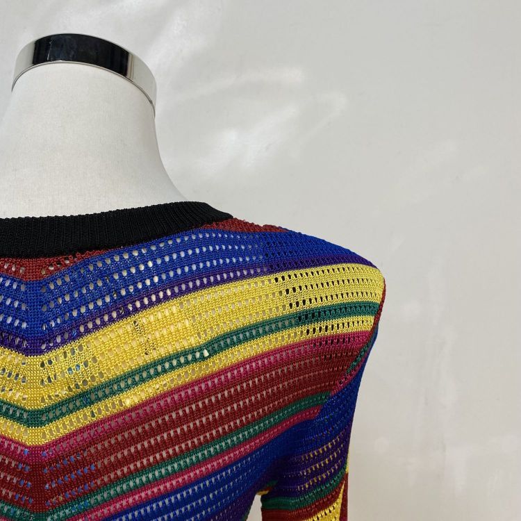 Balmain Balmain Rainbow Knit Midi Dress Size 34 Size XS / US 0-2 / IT 36-38 - 8 Thumbnail