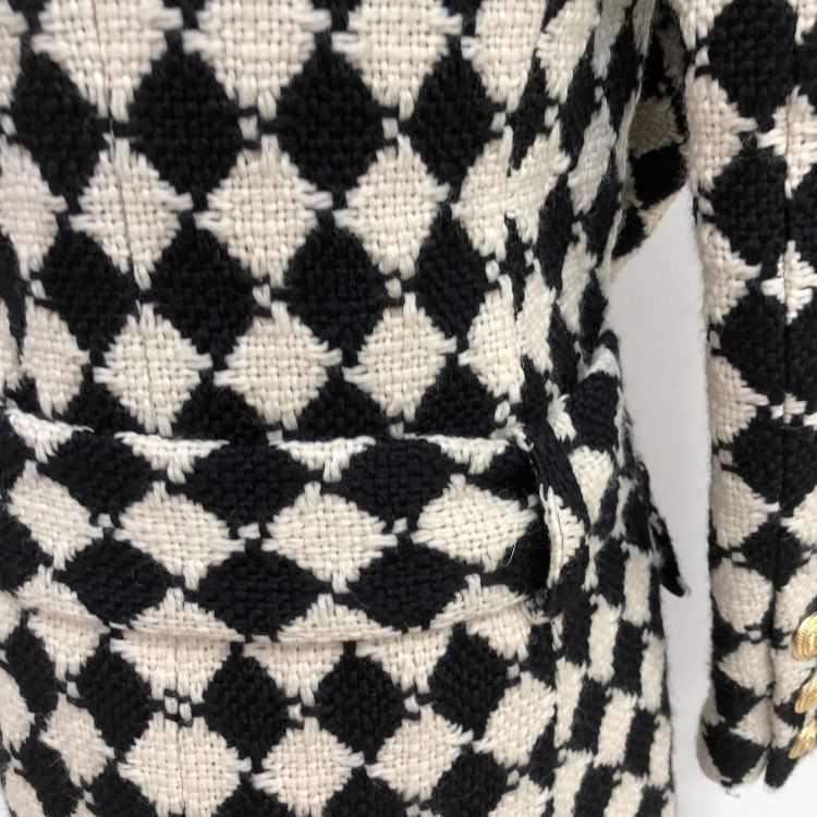 Balmain Balmain Checkered Wool Coat Size 36 Size XS / US 0-2 / IT 36-38 - 7 Thumbnail