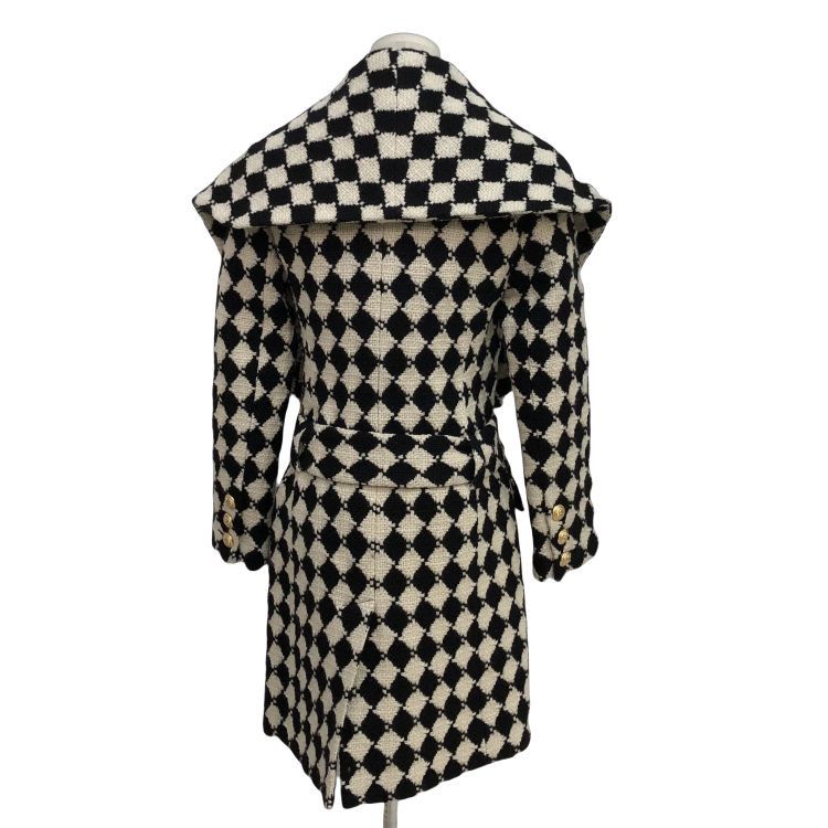 Balmain Balmain Checkered Wool Coat Size 36 Size XS / US 0-2 / IT 36-38 - 2 Thumbnail