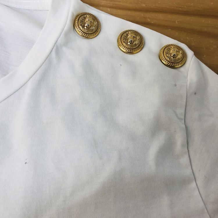 Balmain Balmain Gold Button T-Shirt Size IT 40 Size S / US 4 / IT 40 - 5 Thumbnail