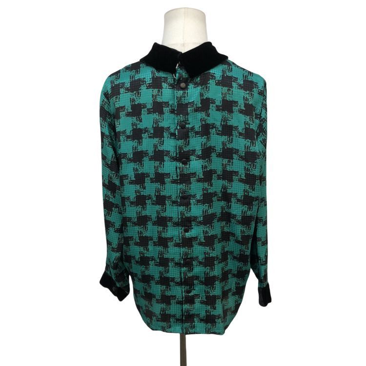 Balmain Tokyo Blouse Patterned Velvet Collar Blouse Size 9 Size M / US 6-8 / IT 42-44 - 2 Thumbnail
