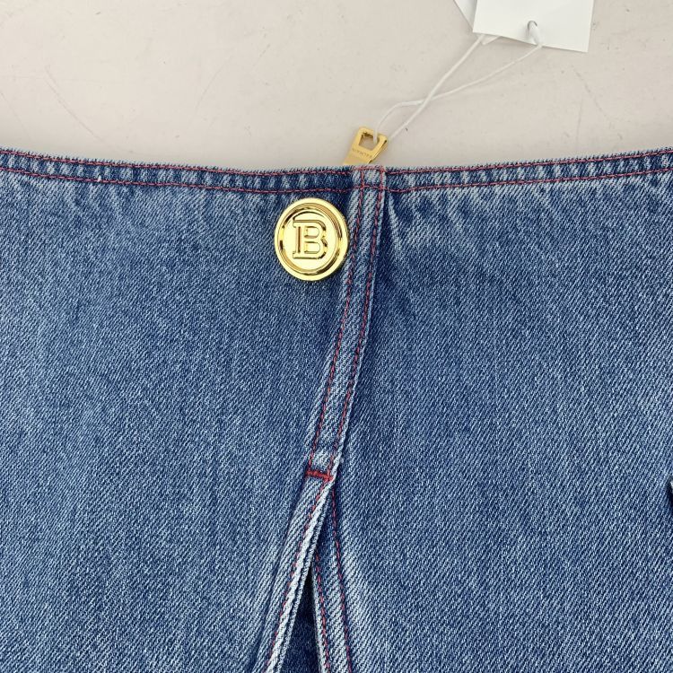 Balmain Balmain Blue Denim Mini Skirt Size 38 Size 27" / US 4 / IT 40 - 4 Thumbnail