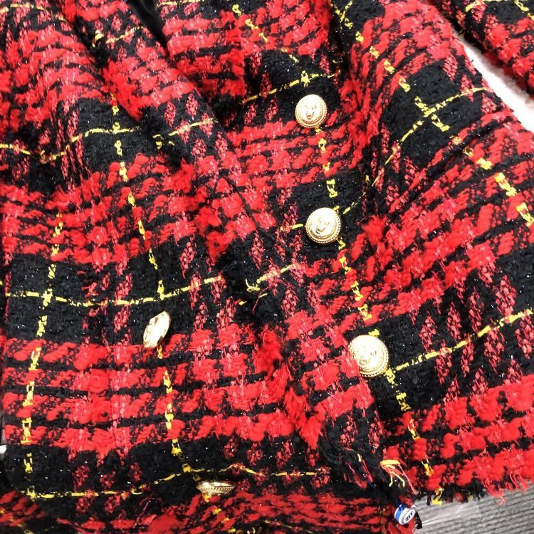 Balmain Balmain Red Plaid Tweed Blazer Size 38 Size S / US 4 / IT 40 - 6 Thumbnail