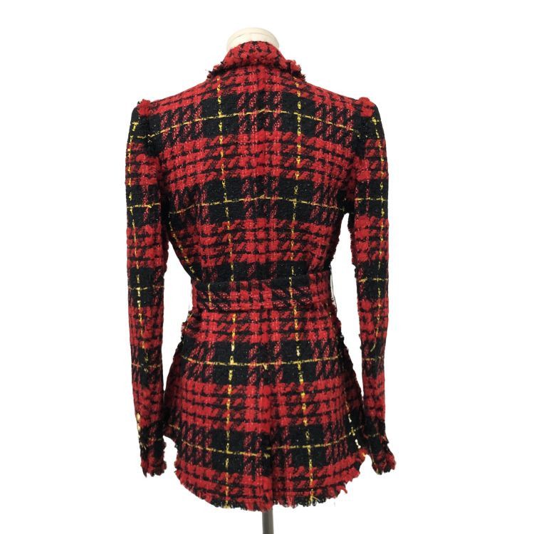 Balmain Balmain Red Plaid Tweed Blazer Size 38 Size S / US 4 / IT 40 - 2 Thumbnail