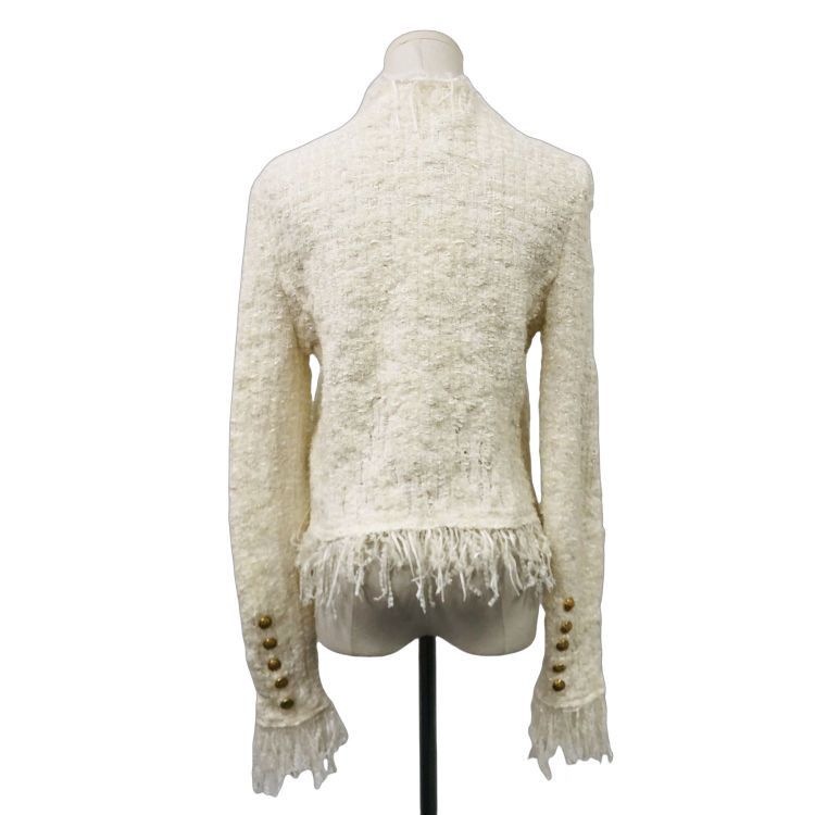 Balmain Balmain White Fringe Tweed Jacket Size 36 Size XS / US 0-2 / IT 36-38 - 2 Thumbnail