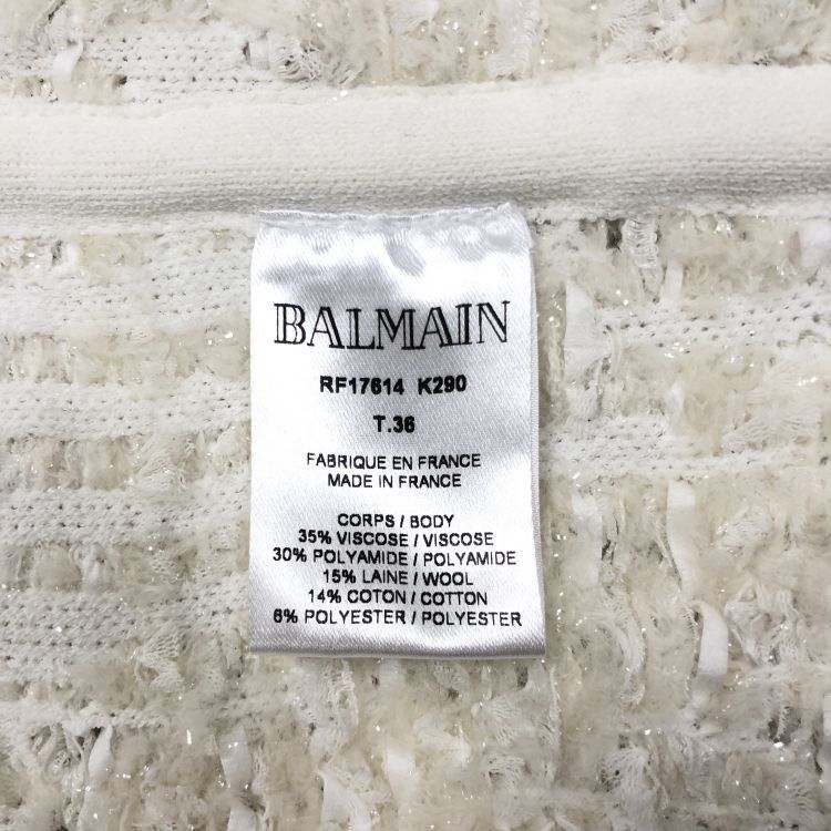 Balmain Balmain White Fringe Tweed Jacket Size 36 Size XS / US 0-2 / IT 36-38 - 4 Thumbnail