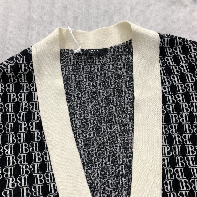 Balmain Balmain Monogram Merino Wool Cardigan Size S Size S / US 4 / IT 40 - 9 Thumbnail