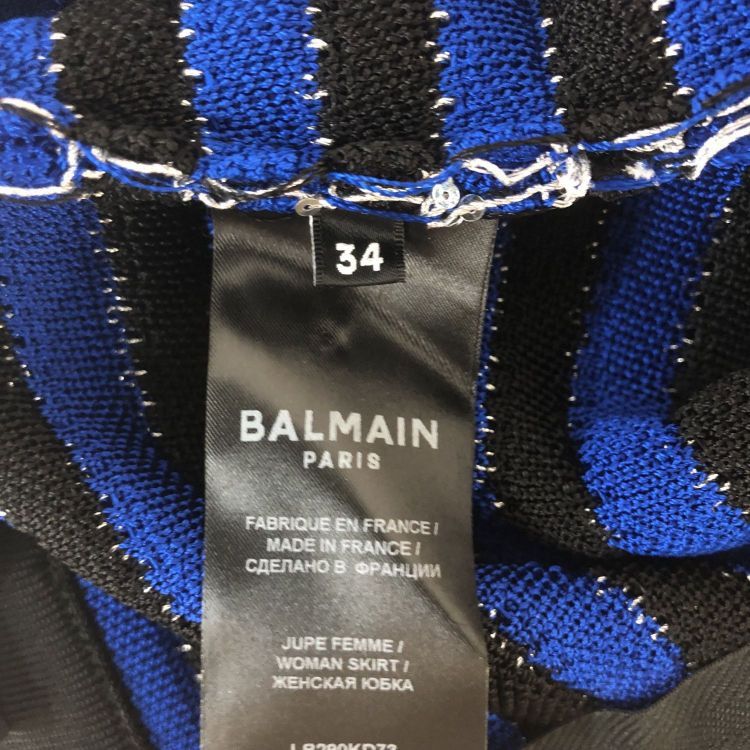 Balmain Balmain Striped Knit Mini Skirt Size 34 Size 25" / US 0 / IT 36 - 4 Thumbnail