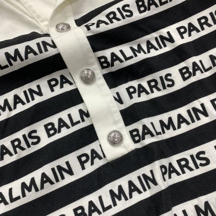 Balmain Balmain Logo Striped Polo Shirt XS Size US XS / EU 42 / 0 - 8 Thumbnail