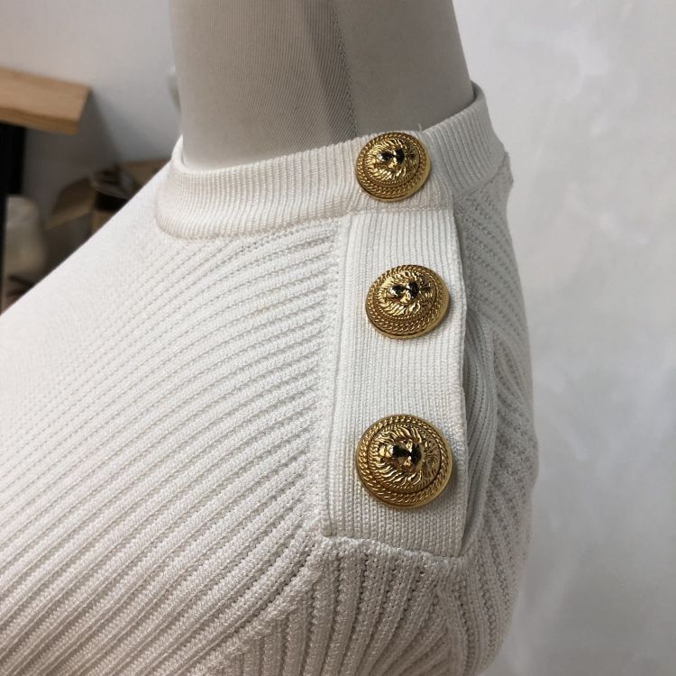 Balmain Balmain White Gold Button Sweater Size 34 Size XXS / US 00 / IT 34 - 8 Thumbnail