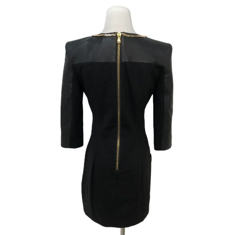 Pierre Balmain Pierre Balmain Embellished Leather Trim Mini Dress Size 36 Size XS / US 0-2 / IT 36-38 - 2 Thumbnail