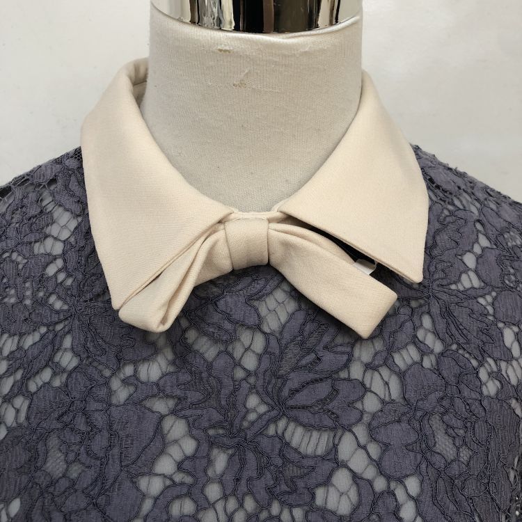 Valentino Valentino Lace Panel Bow Collar Midi Dress Size 44 Size M / US 6-8 / IT 42-44 - 7 Thumbnail