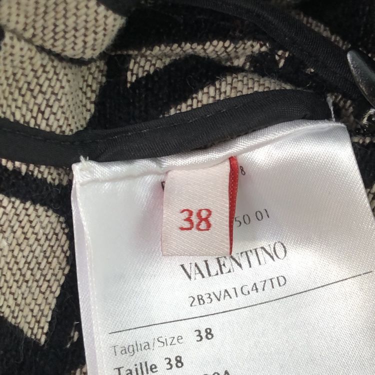 Valentino Valentino VLogo Pattern Leather Trim Dress Size 38 Size XS / US 0-2 / IT 36-38 - 4 Thumbnail