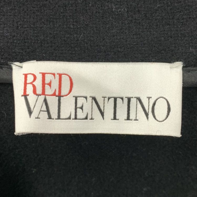 RED Valentino RED Valentino Black Ruffled Wool Blend Cape Size 36 Size XS / US 0-2 / IT 36-38 - 3 Thumbnail