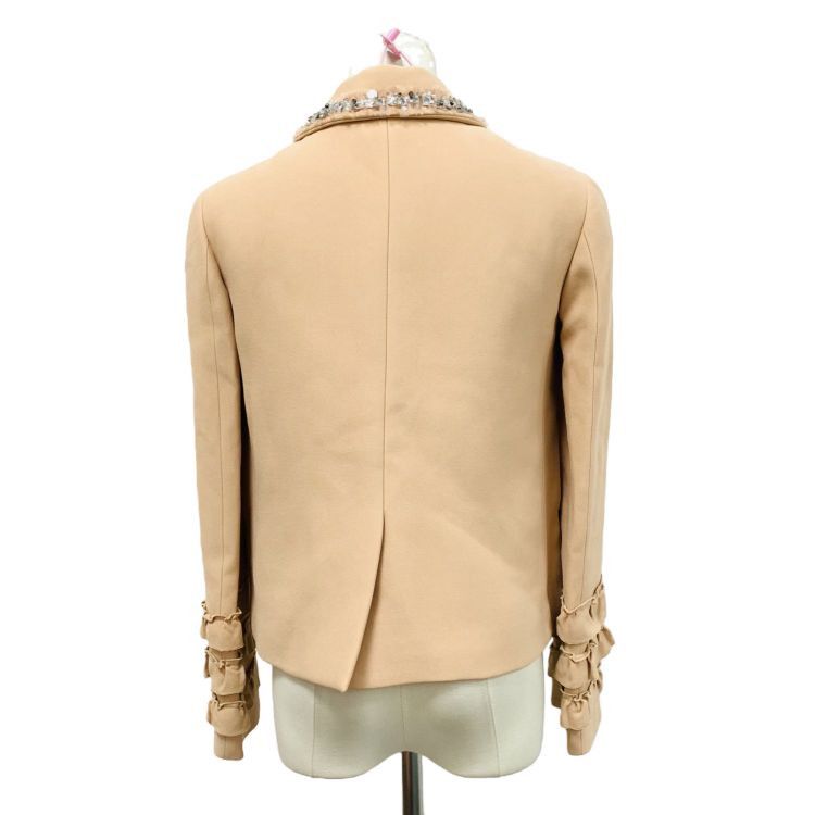 Miu Miu Miu Miu Rhinestone Collar Ruffle Cuff Jacket Size 36 Size XS / US 0-2 / IT 36-38 - 2 Thumbnail