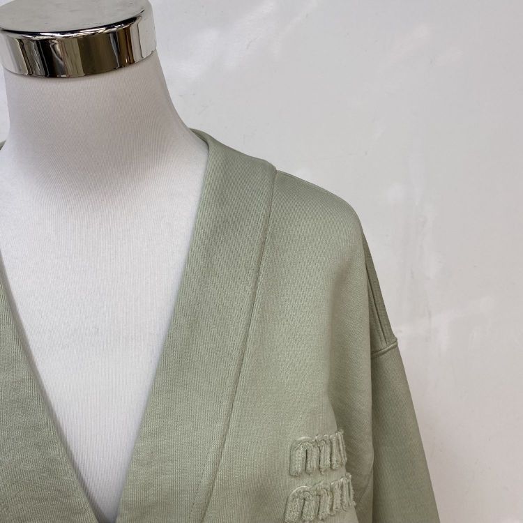Miu Miu Miu Miu Logo Patch Cotton Cardigan Size S Size S / US 4 / IT 40 - 8 Thumbnail