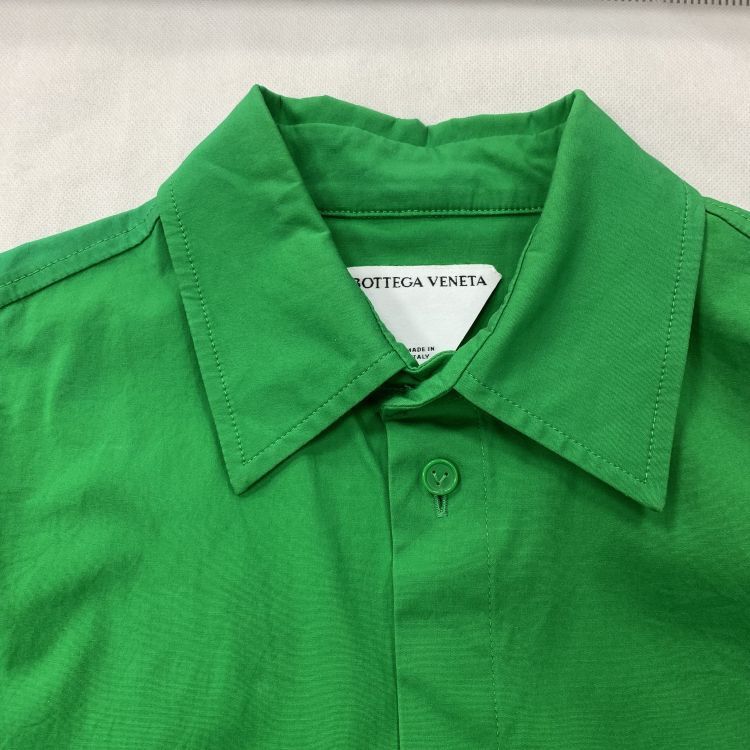 Bottega Veneta Bottega Veneta Green Cotton Button Up Shirt Size 38 Size XS / US 0-2 / IT 36-38 - 6 Thumbnail