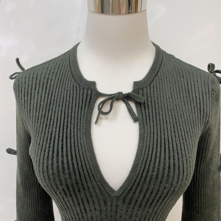 Bottega Veneta Bottega Veneta Ribbed Tie-Detail Sweater Size M Size M / US 6-8 / IT 42-44 - 5 Thumbnail