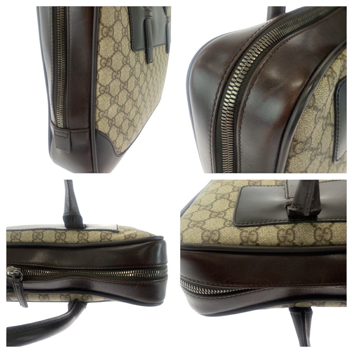 Gucci Gucci Gucci GG Supreme Canvas Leather Briefcase Textile Business Bag 101666 DUTY FREE for USA Size ONE SIZE - 6 Thumbnail