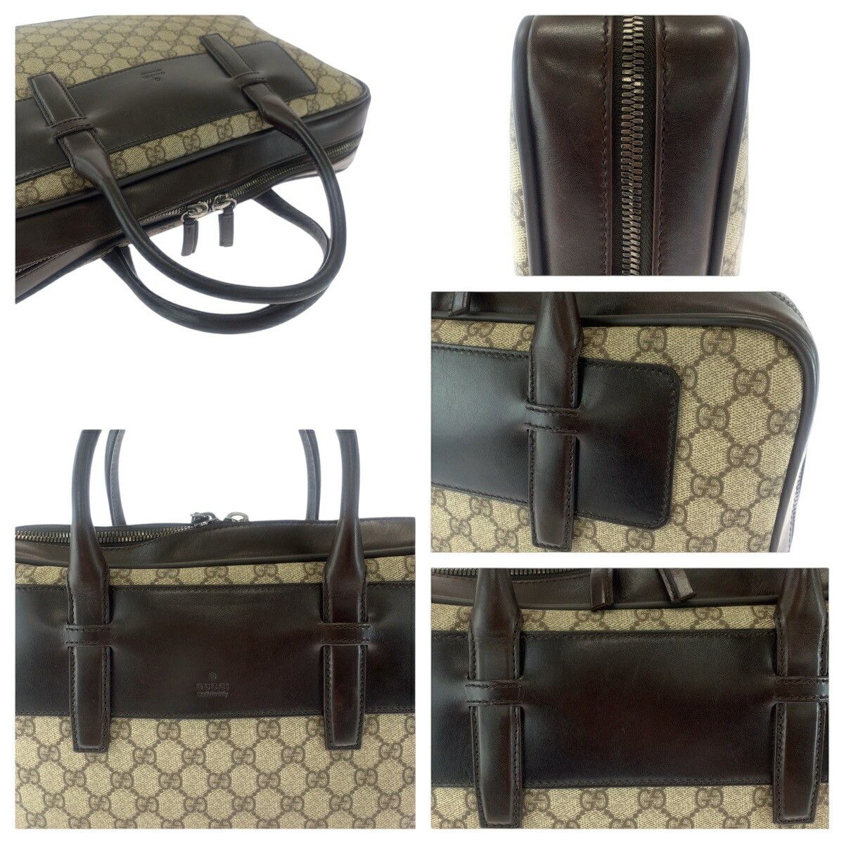 Gucci Gucci Gucci GG Supreme Canvas Leather Briefcase Textile Business Bag 101666 DUTY FREE for USA Size ONE SIZE - 5 Thumbnail