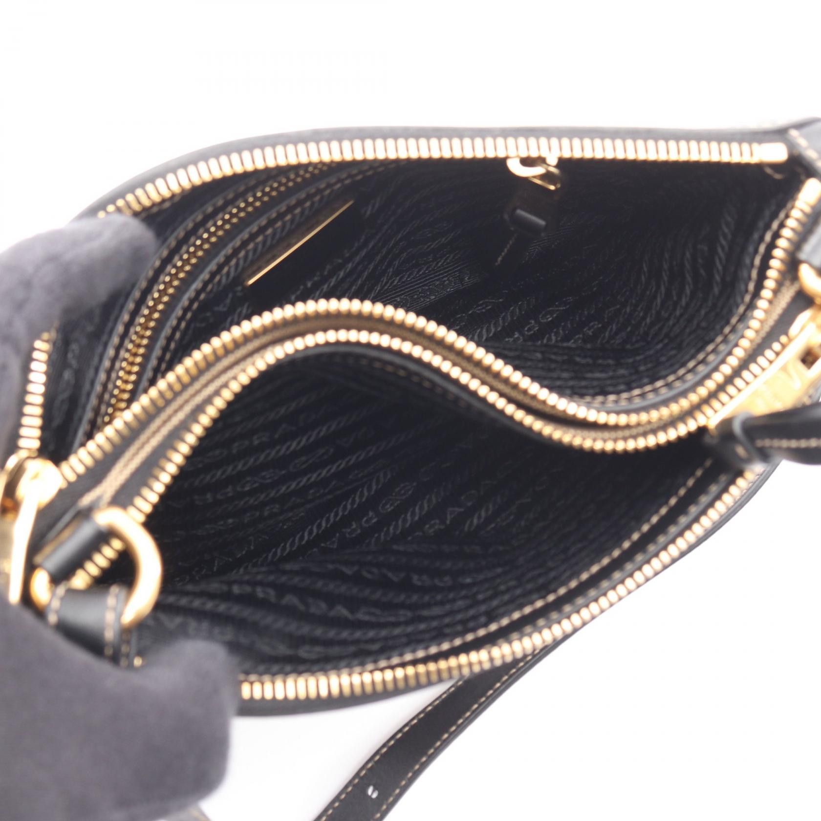 Prada Prada Prada LOGO JACQUARD Canvas Leather Shoulder Bag Textile Shoulder Bag DUTY FREE for USA Size ONE SIZE - 3 Thumbnail