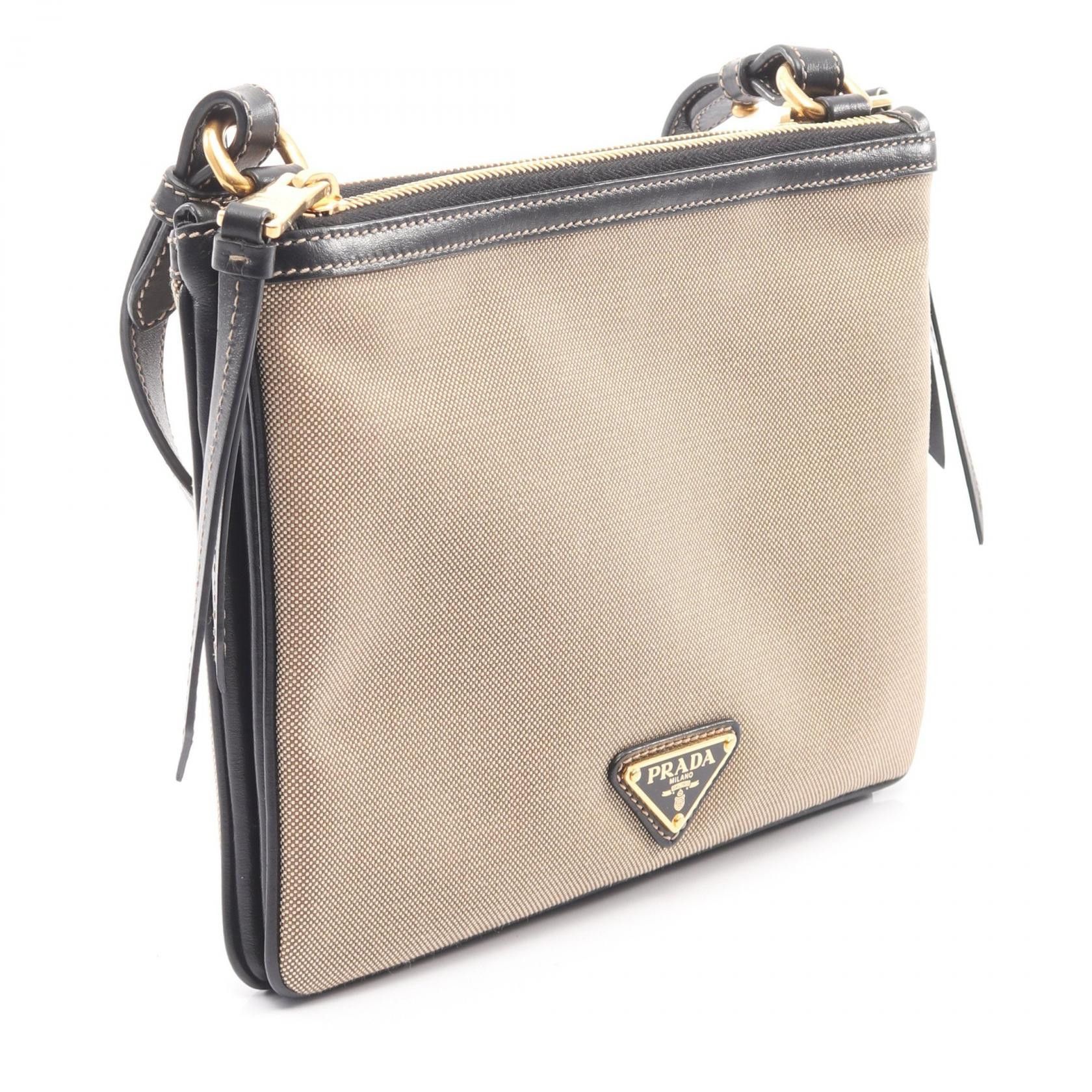 Prada Prada Prada LOGO JACQUARD Canvas Leather Shoulder Bag Textile Shoulder Bag DUTY FREE for USA Size ONE SIZE - 2 Thumbnail