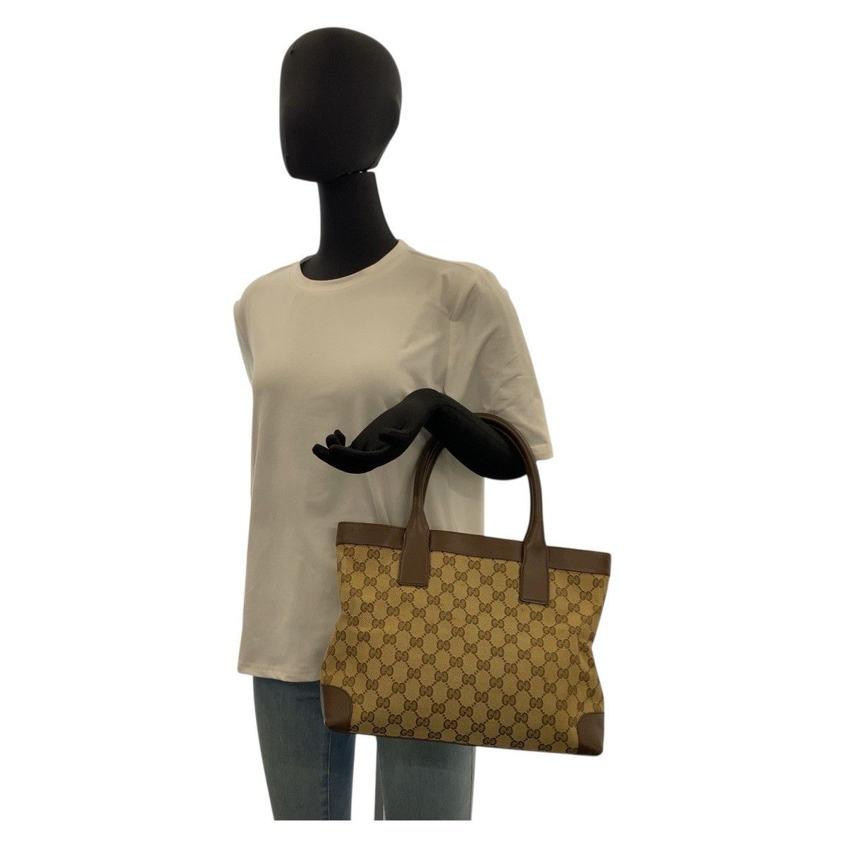 Gucci Gucci Gucci GG Canvas Leather Tote Bag Textile Tote Bag 002 1199 DUTY FREE for USA Size ONE SIZE - 7 Thumbnail