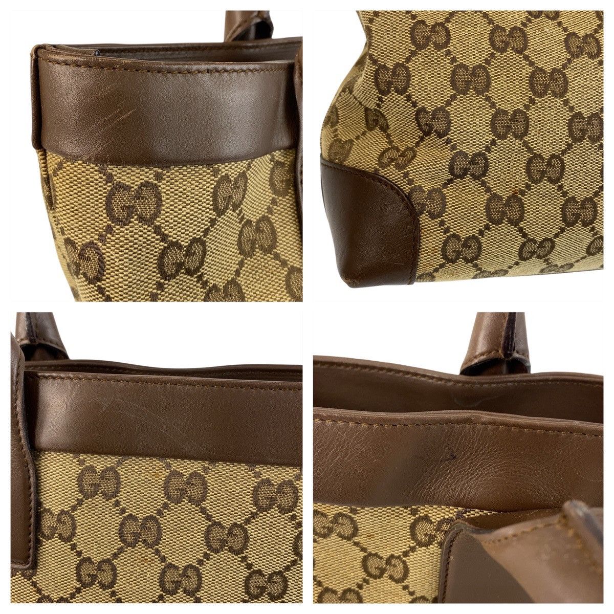 Gucci Gucci Gucci GG Canvas Leather Tote Bag Textile Tote Bag 002 1199 DUTY FREE for USA Size ONE SIZE - 6 Thumbnail