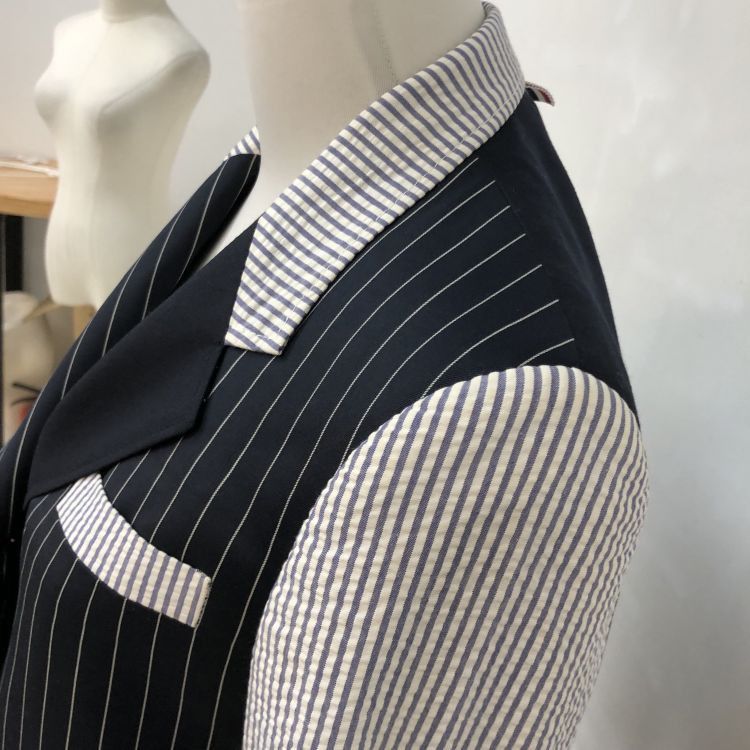 Thom Browne Thom Browne Paneled Pinstripe Blazer Size 38 Size XS / US 0-2 / IT 36-38 - 9 Thumbnail